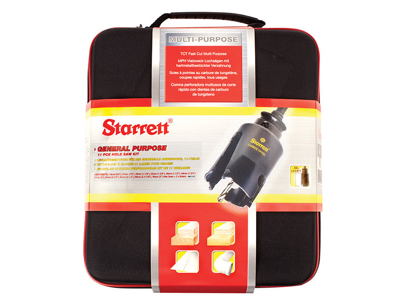 Starrett KMP11021 TCT General Purpose Holesaw Kit, 13 Piece