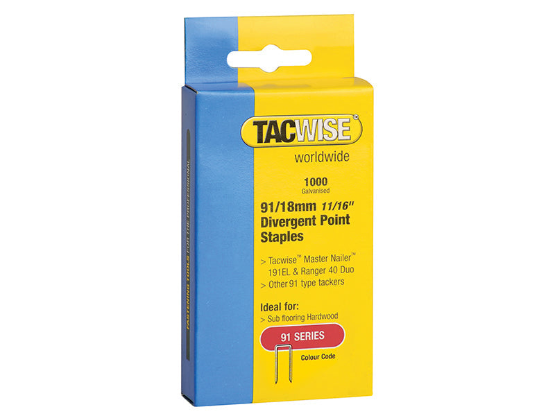 Tacwise 91 Series Divergent Point Staples