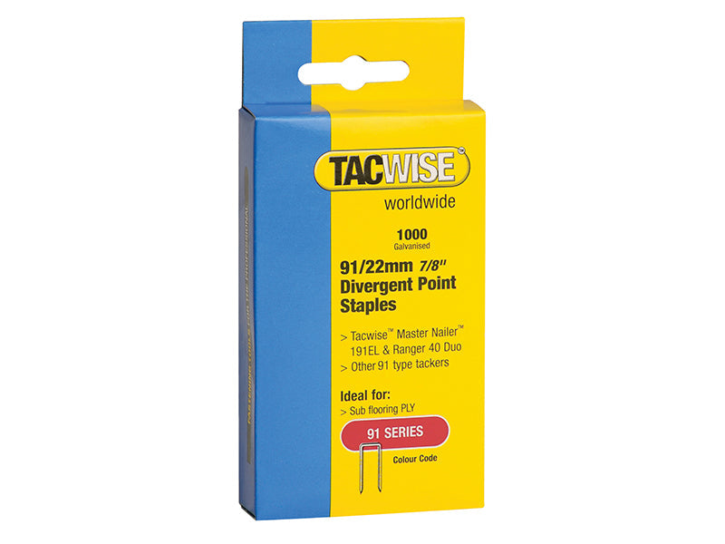 Tacwise 91 Series Divergent Point Staples