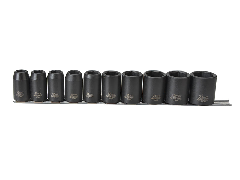 Teng 1/2in Drive 9121 Impact Socket Set, 10 Piece