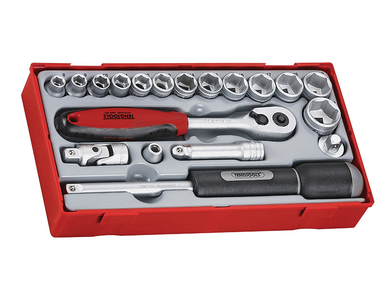 Teng TT3819 Regular Metric Socket Set, 19 Piece - 3/8in Drive