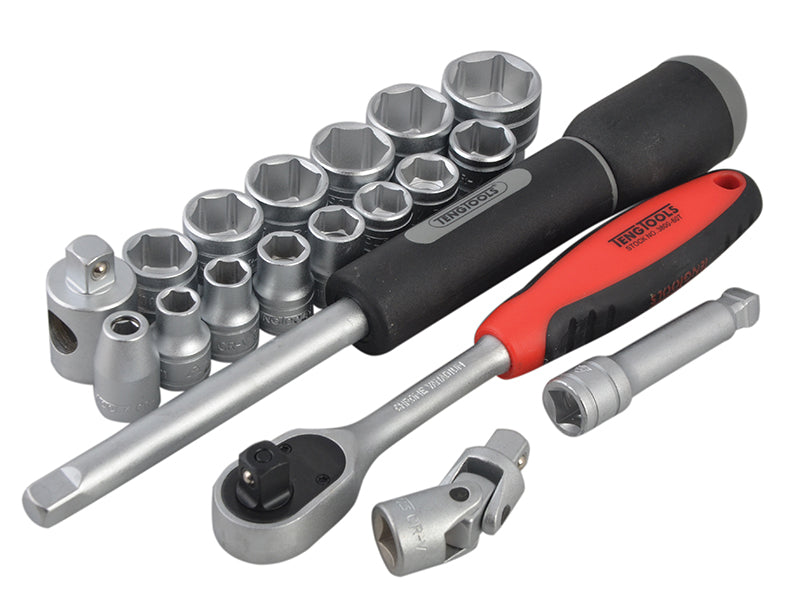 Teng TT3819 Regular Metric Socket Set, 19 Piece - 3/8in Drive