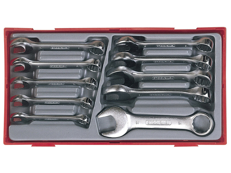 Teng TT6010M Metric Midget Combination Spanner Set, 10 Piece