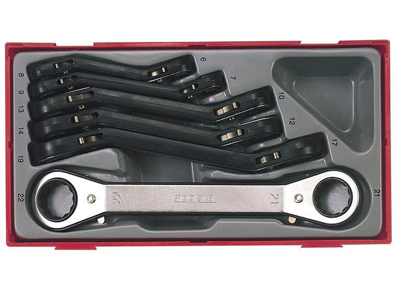 Teng TTRORS Metric Ratchet Ring Spanner Set, 6 Piece