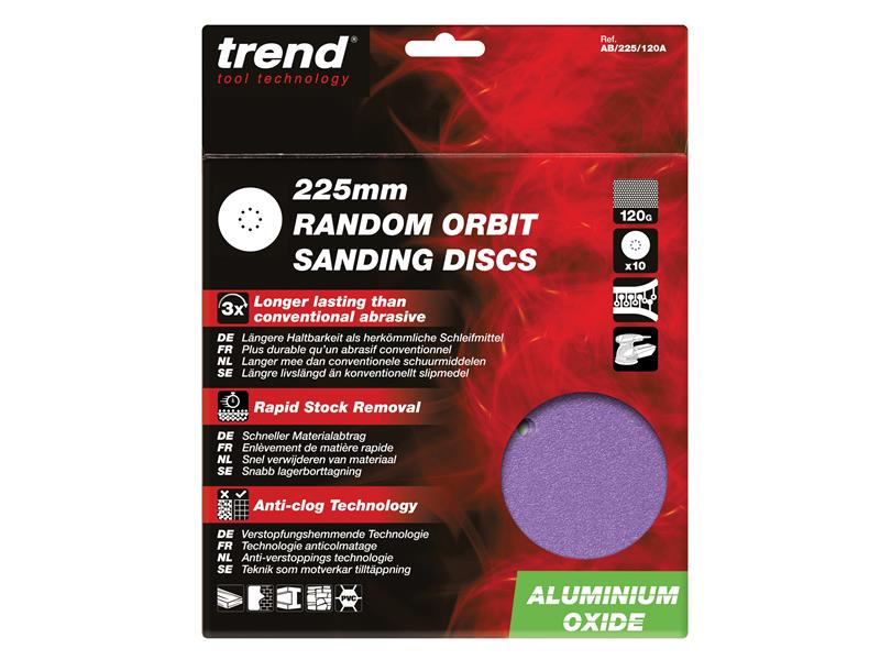 Trend Aluminium Oxide Orbital Sanding Discs 225mm