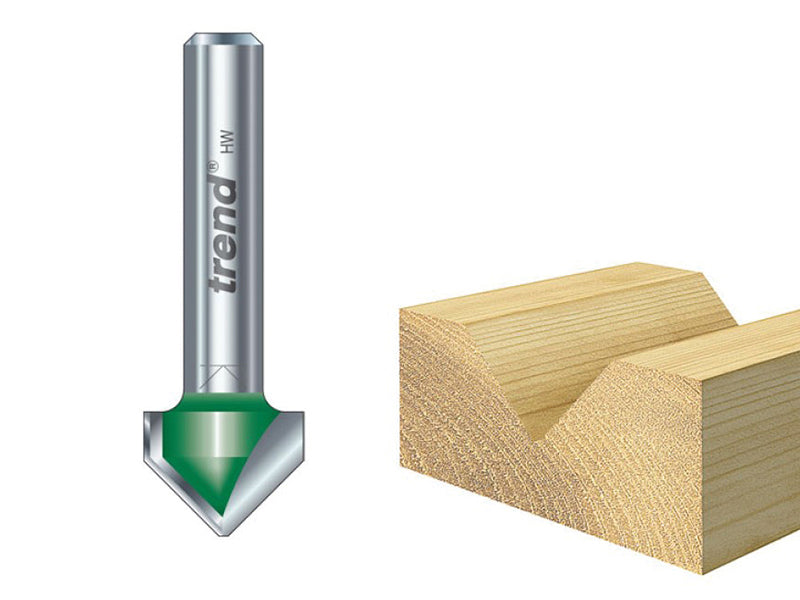 Trend C044 x 1/4 TCT CraftPro Chamfer V-Groove Cutter 45° 6.0 x 12.7mm