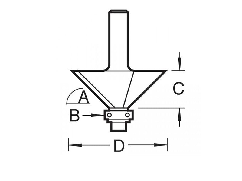 Trend C049 x 1/4 TCT Bearing Guided Chamfer Cutter 45° 12.7 x 32mm