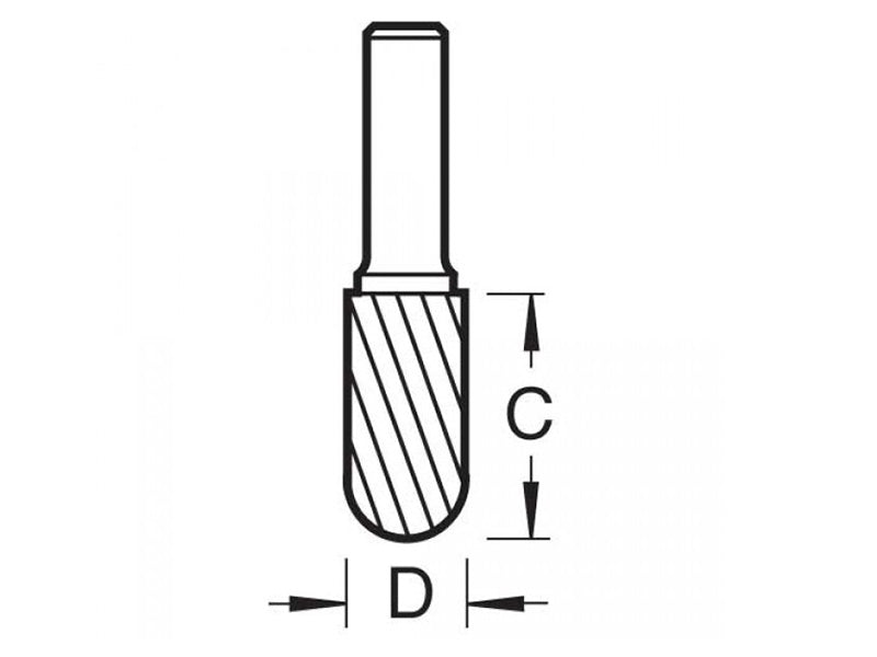 Trend S49/3 x 6mm STC Solid Carbide Bullnose Burr 10 x 20mm