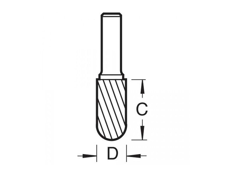 Trend S49/3 x 6mm STC Solid Carbide Bullnose Burr 10 x 20mm