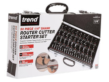 Load image into Gallery viewer, Trend 1/4in TCT Router Bit Starter Set, 50 Piece