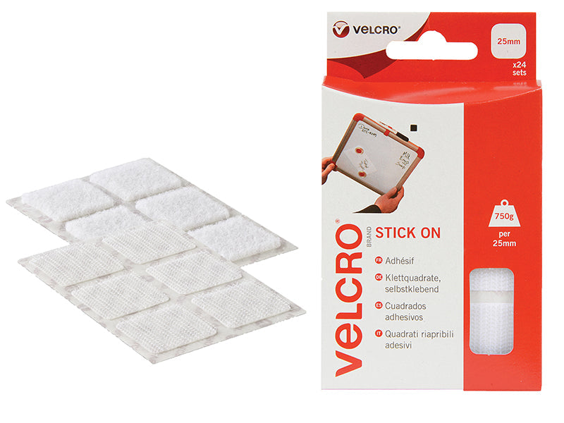 VELCRO® Brand Hook & Loop Stick On Square